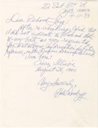 Correspondence from Hale Woodruff to Richard Long, April 11, 1973