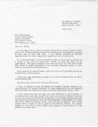 Correspondence from Theresa Woodruff to Hallie Brooks, July 8, 1981