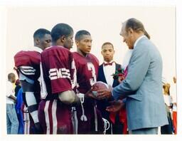 Game Ball Presentation including Hugh Gloster, circa 1980