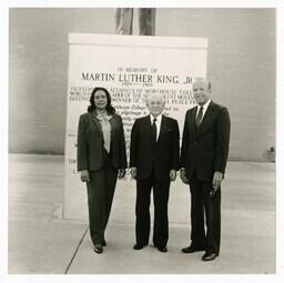 Meeting with Coretta Scott King, Hugh M. Gloster, circa 1970