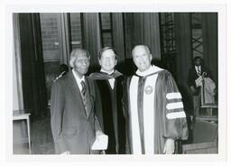 Commencement including Benjamin Mays, Sam Nunn, and Hugh Gloster, circa 1982