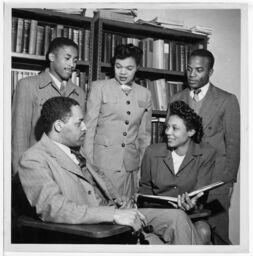 Clarence Bacote with Students, February 1947