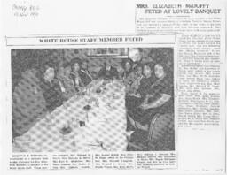 "White House Staff Member Feted", November 3, 1940