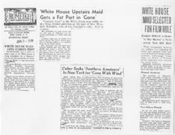 "White House Upstairs Maid Gets a Fat Part in 'Gone,'" January 3, 1938