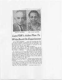 "Late FDR's Aides Plan to Write Book on Experiences", circa 1945