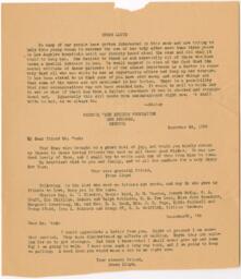 Georgia Warm Springs Foundation Correspondences, December 29, 1938