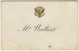 Card for Mr. Watters, circa 1940