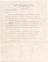 Correspondence from Bill to Elizabeth McDuffie, March 24, 1954