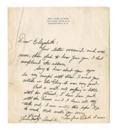 Correspondence from Isabelle Hurd to Elizabeth McDuffie, circa 1952