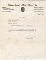 Correspondence from the National Council of Negro Women to Elizabeth McDuffie, December 31, 1958