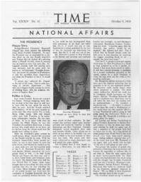 "National Affairs", October 9, 1939