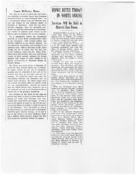 "Howe Rites Today In White House", April 21, 1936