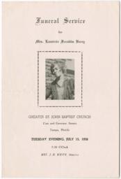 Funeral Program for Lauvinia Franklin Berry, July 15, 1958