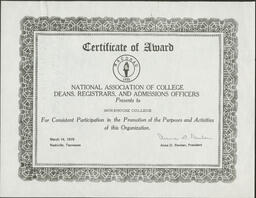 Certificate, March 14, 1978