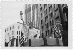 Statue of Liberty and Uncle Sam, WSB's Fourth of July Parade, circa 1969