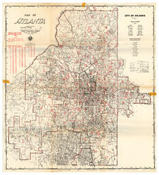 Map of Atlanta Wards, Precincts, and Polling Places 1965, June 1963