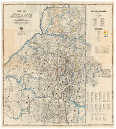 Map of Atlanta with Atlanta School Locations, 1967