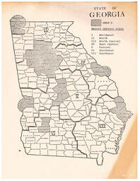 State of Georgia Health Services Areas, circa 1970