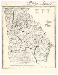 Georgia with County Subdivisions, 1970