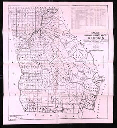 Hall's Original County Map of Georgia, circa 1965