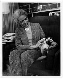 Grace Towns Hamilton Sitting Next to a Cat, 1966