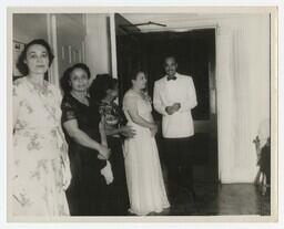 Dr. William Boyd with Josephine Murphy, Mrs. Williams, and Mrs. Hill, circa 1950