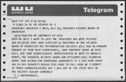 Correspondences from E.L. Abercrombie and Arnold J. Zurcher to Benjamin Mays, January 7, 1970