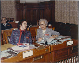 Grace Townes Hamilton with Quinn Hudson at the Georgia House of Representatives, circa 1976