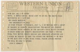 Telegram from John F. Kennedy, July 3, 1963