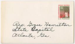 Correspondence to Grace Hamilton from Mrs. Adams, circa 1970