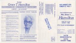 "Re-Elect Grace T. Hamilton", 1984