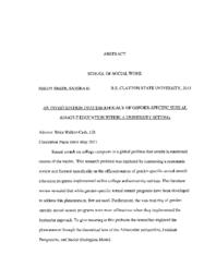 An investigation into the efficacy of gender-specific sexual assault education within a university setting, May 2017