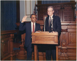 John H. Ruffin, Jr. and Governor Joe Frank Harris, July 9, 1986