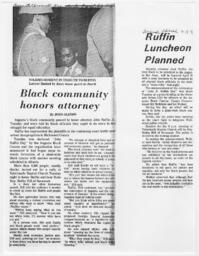 "Black Community Honors Attorney," April 1972