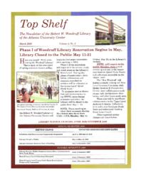 Top Shelf: The Newsletter of the Robert W. Woodruff Library, March 2009