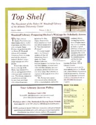 Top Shelf: The Newsletter of the Robert W. Woodruff Library, October 2009