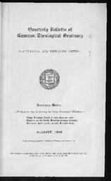 Quarterly Bulletin of Gammon Theological Seminary: Inauguration and Dedication Edition, 1916