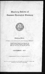 Quarterly Bulletin of Gammon Theological Seminary, 1917