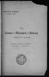 Quarterly Bulletin Catalogue Edition: Gammon Theological Seminary, 1897