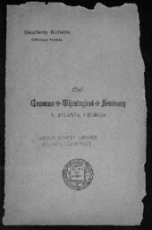 Quarterly Bulletin Catalogue Edition: Gammon Theological Seminary, 1898