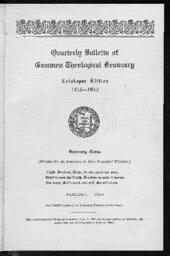 Quarterly Bulletin of Gammon Theological Seminary Catalogue Edition, 1912-1913