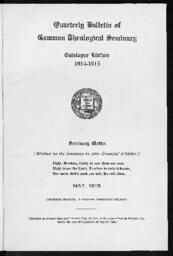 Quarterly Bulletin of Gammon Theological Seminary Catalogue Edition, 1914-1915