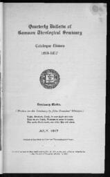 Quarterly Bulletin of Gammon Theological Seminary Catalogue Edition, 1916-1917