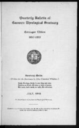 Quarterly Bulletin of Gammon Theological Seminary Catalogue Edition, 1917-1918