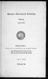 Gammon Theological Seminary Catalog, 1919-1920