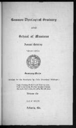 Gammon Theological Seminary and School of Missions Annual Catalog, Vol. XLII, 1924-1925