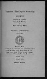 Gammon Theological Seminary Bulletin: Schools of Theology, Missions and Bible Training Annual Catalogue, Vol XLIII, 1925-1926