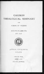 Gammon Theological Seminary and School of Missions Announcements 1932-1933 Annual Catalogue 1931-1932, Vol. XLIX