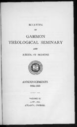 Bulletin of Gammon Theological Seminary and School of Missions Announcements, Vol. LI, 1934-1935