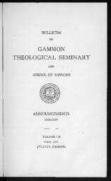 Bulletin of Gammon Theological Seminary and School of Missions Announcements, Vol. LII, 1935-1936